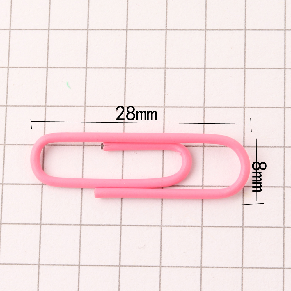 Manufacturer direct selling color plastic coated creative specially-shaped paper clip nickel-plated silver paper clip 28mm cross-border special supply