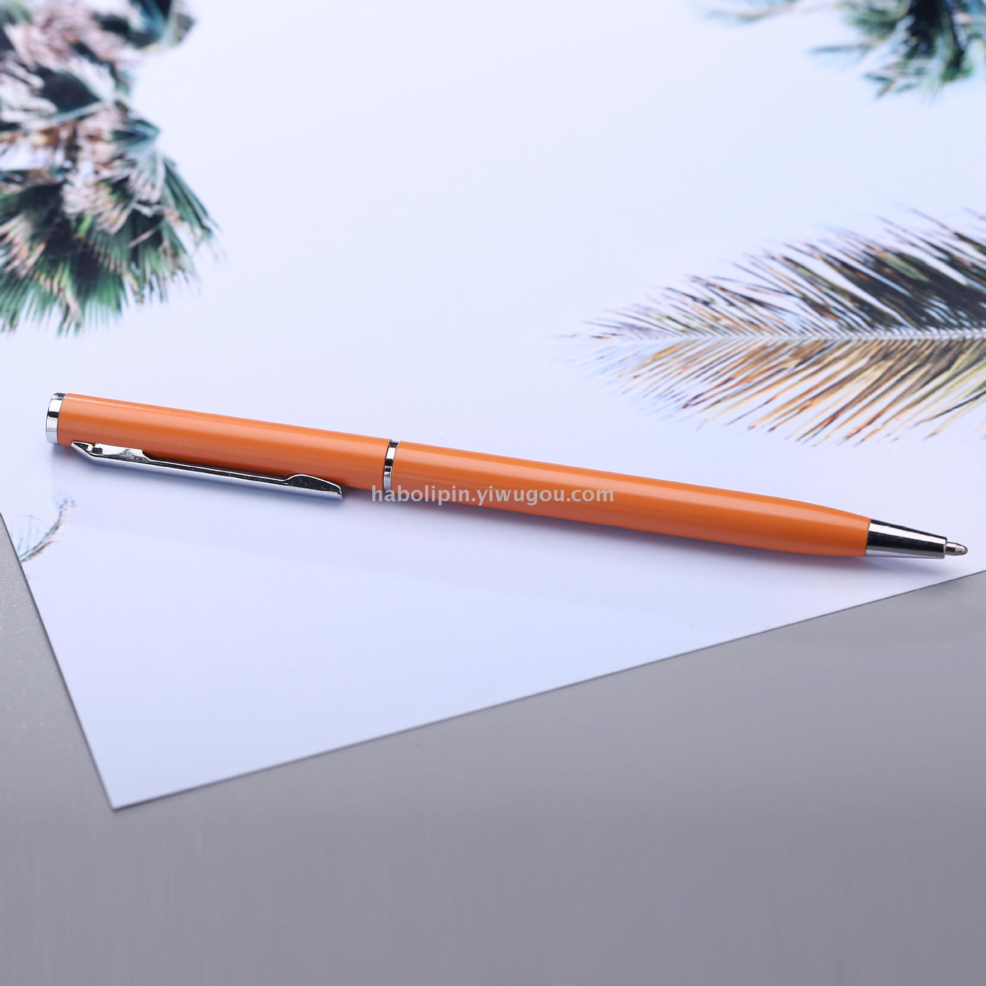 Factory Direct Sales Advertising Promotion Gift Pen Solid Color Creative Metal Ball Point Pen Business Office Signature Pen Customization