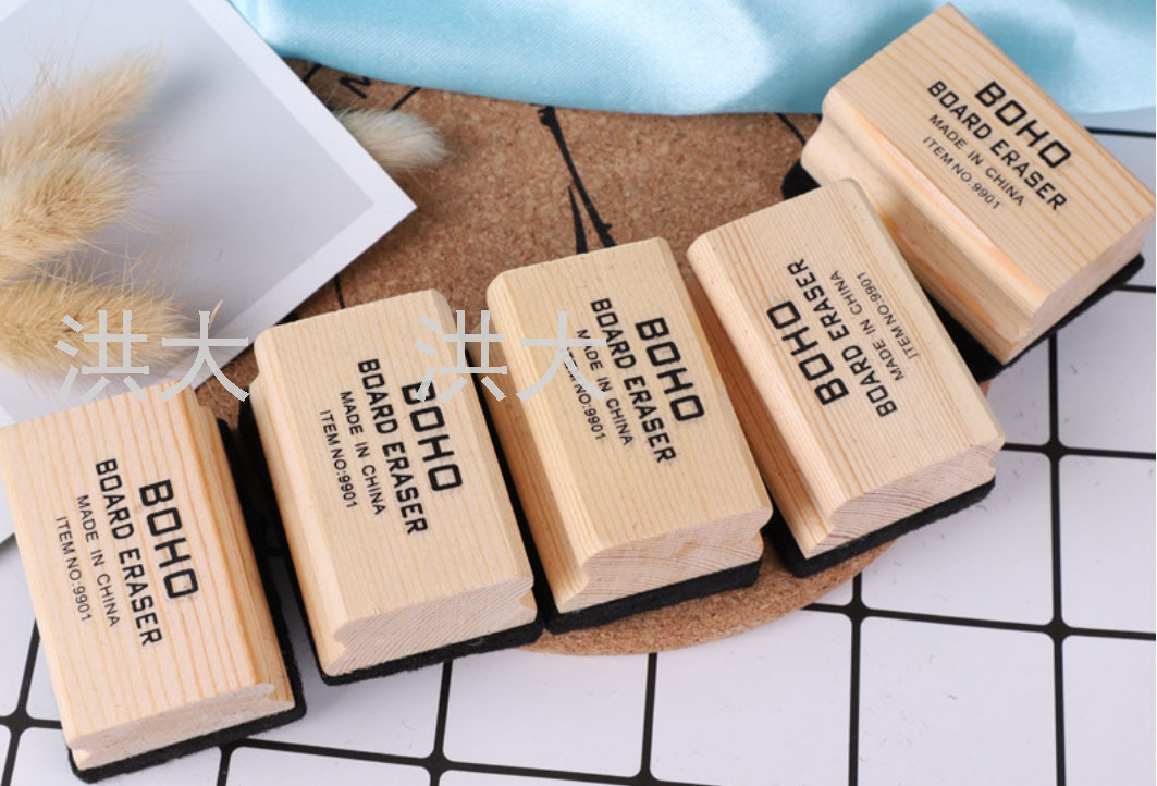 Minimalist Creative Writing Board Eraser Whiteboard Felt Blackboard Eraser Teaching Whiteboard Brush Chalk Drawing Board Wooden Pine Board Eraser