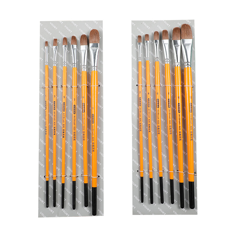 Yellow Pole Watercolor Pen Set Art Supplies Oil Painting Brush Set Wooden Weasel&#039;s Hair Water Chalk Factory Customized Wholesale