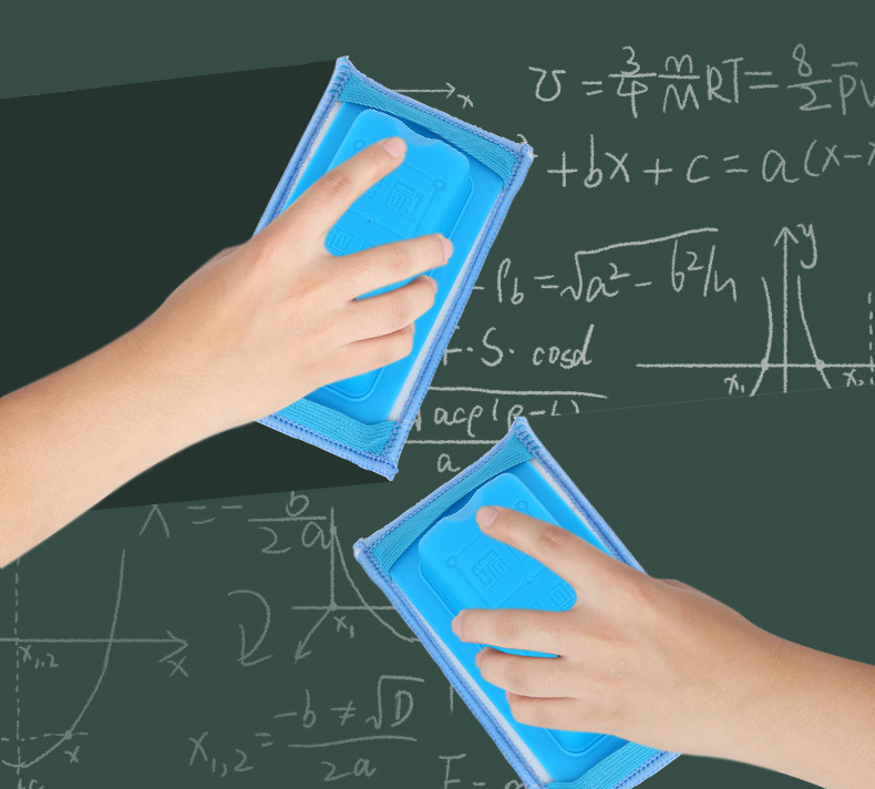 Magnetic Whiteboard Eraser Chalk Brush Flannel Wet and Dry Dual-Use Blackboard Eraser Whiteboard Brush School Office Teaching Eraser Customization