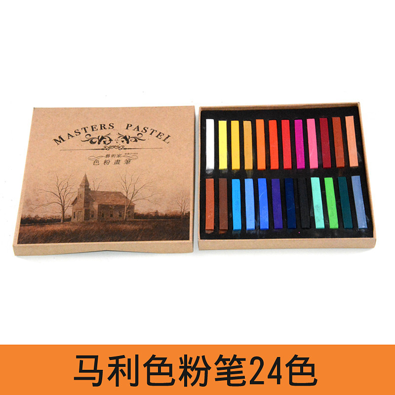 Marley Colored Chalk 12 Colors 24 Colors 48 Colors Colorful Chalk Disposable Hair Dyeing Stick Paper Box Marley Colored Powder Brush