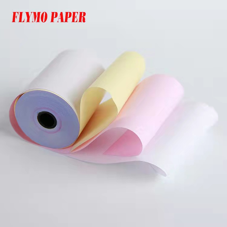 Manufacturer Carbon-Free Thermal Paper Roll One Two Three Layers White Red Yellow Needle Printing Paper Carbon-Free Thermal Paper Roll 75*60