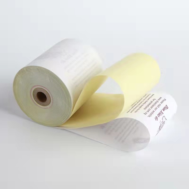 Manufacturer Carbon-Free Thermal Paper Roll One Two Three Layers White Red Yellow Needle Printing Paper Carbon-Free Thermal Paper Roll 75*60