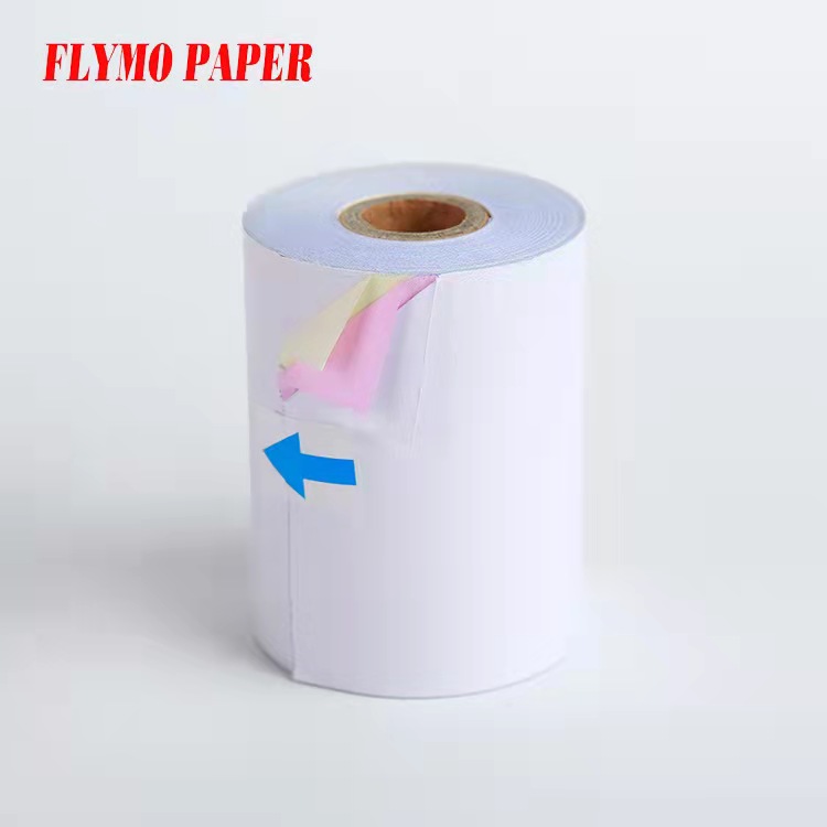 Manufacturer Carbon-Free Thermal Paper Roll One Two Three Layers White Red Yellow Needle Printing Paper Carbon-Free Thermal Paper Roll 75*60