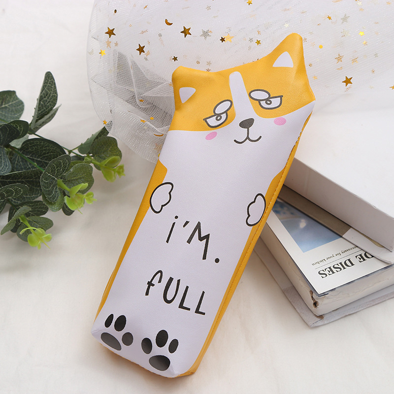 Korean edition PU cartoon high-capacity pen bag creative cat and dog style students small fresh stationery make up small change collection bag Korean edition PU cartoon high-capacity pen bag creative cat and dog style students small fresh stationery make up small change collection bag