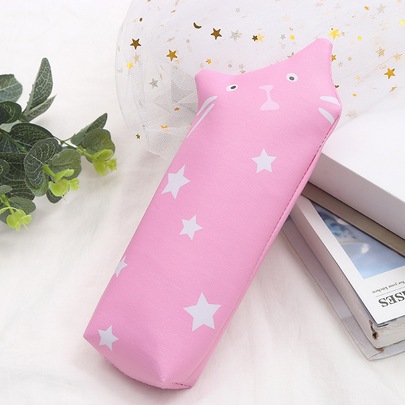 Korean edition PU cartoon high-capacity pen bag creative cat and dog style students small fresh stationery make up small change collection bag Korean edition PU cartoon high-capacity pen bag creative cat and dog style students small fresh stationery make up small change collection bag