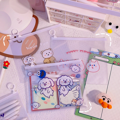 Express and simple pen bag in Korean ins style waterproof storage bag learning stationery students heart of stationery bag