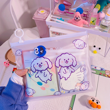 Express and simple pen bag in Korean ins style waterproof storage bag learning stationery students heart of stationery bag