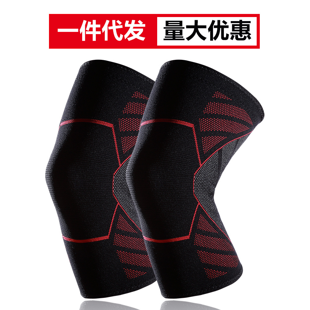 Cross-Border Hot Outdoor Sports Men and Women Running Basketball Mountaineering Non-Slip Knitted Protective Kneecap Wholesale Protective Gear