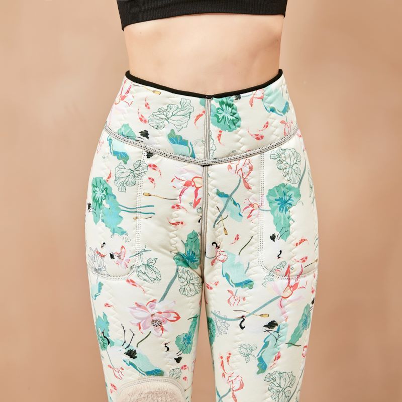 One-Piece Slim-Fit High Waist Kneecap Warm-Keeping Pants Pocket Graphene Silk Outer Wear Fleece-Lined Thick Leggings Women's Pants