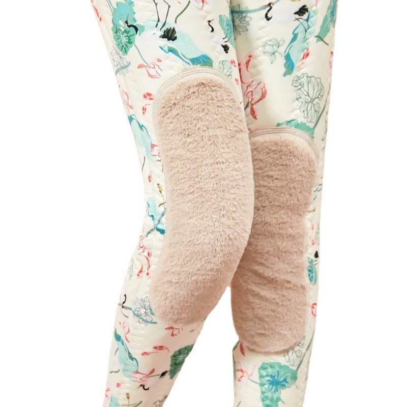 New Large Size Silk Outer Wear Velvet Padded Leggings Women&#039;s Warm Kneecap High Waist One-Piece Trousers Graphene Cotton Pants