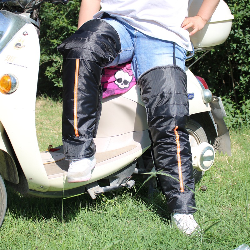 Winter Warm Motorcycle Kneecap PU Leather Cold-Proof Kneepad for Driving E-Bike Thicken and Lengthen Leather Leggings Factory Wholesale