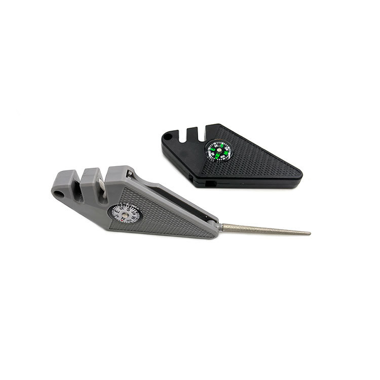 Compass Tungsten Steel Outdoor Sharpener Factory New Fishhook Polished Diamond Rod 6-in-1 Multifunctional Survival Whistle