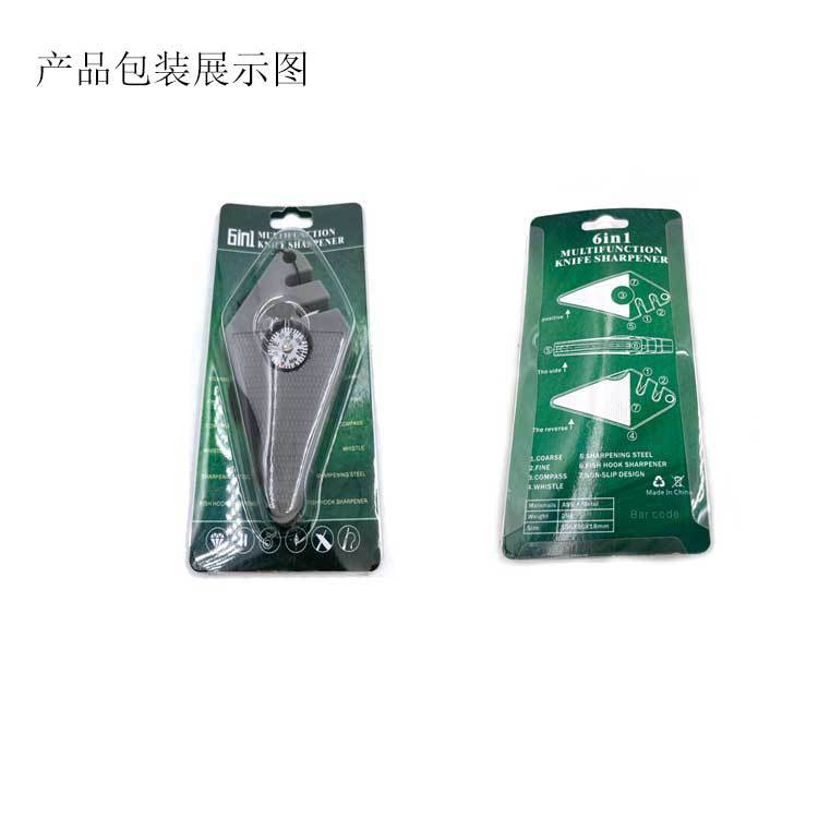 Compass Tungsten Steel Outdoor Sharpener Factory New Fishhook Polished Diamond Rod 6-in-1 Multifunctional Survival Whistle Compass Tungsten Steel Outdoor Sharpener Factory New Fishhook Polished Diamond Rod 6-in-1 Multifunctional Survival Whistle