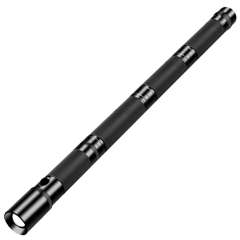 Led Strong Light Self-Defense Flashlight Outdoor Multi-Functional Self-Defense Weapon Stick Knife Wild Survival Whistle Firestone