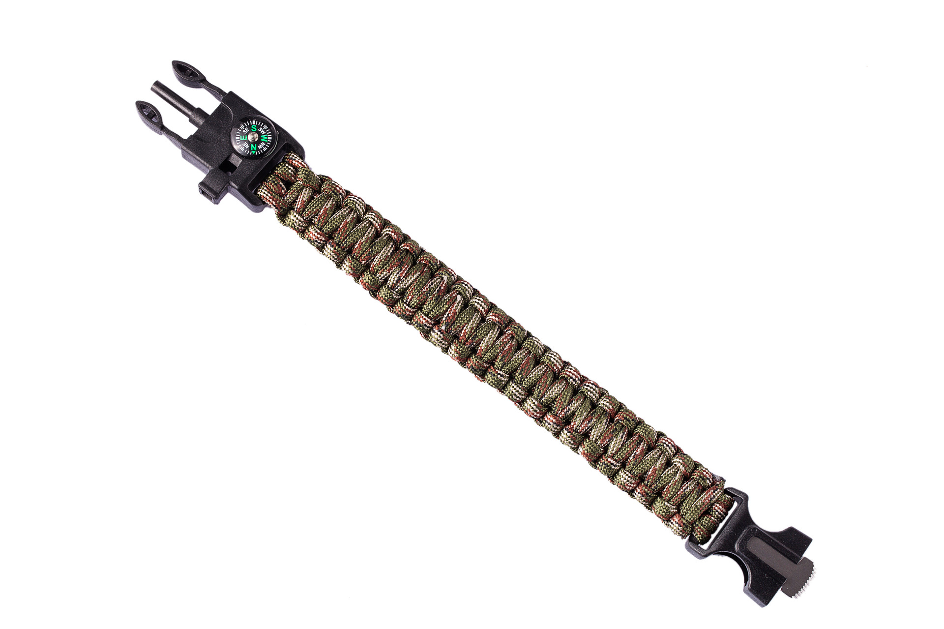 Wholesale Outdoor Equipment Escape Mountaineering Carrying Strap Seven-Core Parachute Cord with Whistle Survival Firestone Woven Bracelet