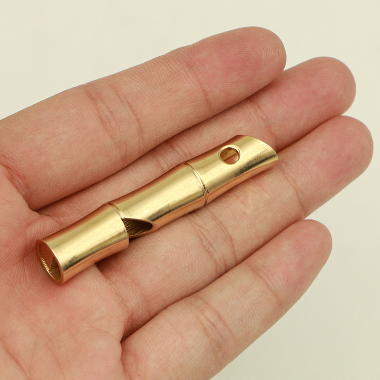 Brass Outdoor Survival Equipment Military Fans' Supplies Retro Referee Brass Whistle Pure Brass Survival Whistle EDC