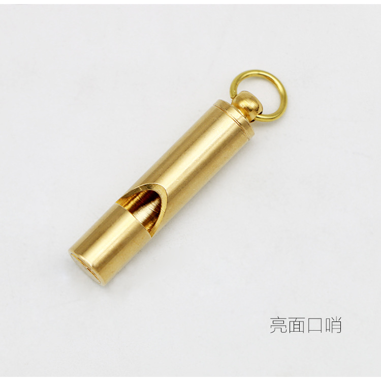 Brass Outdoor Survival Equipment Military Fans' Supplies Retro Referee Brass Whistle Pure Brass Survival Whistle EDC