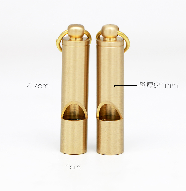 Brass Outdoor Survival Equipment Military Fans' Supplies Retro Referee Brass Whistle Pure Brass Survival Whistle EDC