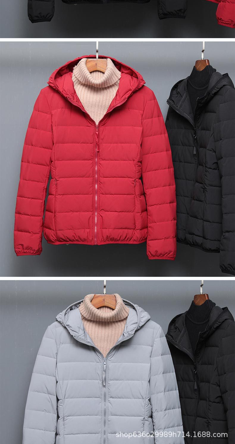 Seamless Thin down Jacket Women's Thin Lightweight Short Type 202 New Korean-Style Lightweight Hooded Outdoor Sports Large Size Coat Seamless Thin down Jacket Women's Thin Lightweight Short Type 202 New Korean-Style Lightweight Hooded Outdoor Sports Large Size Coat
