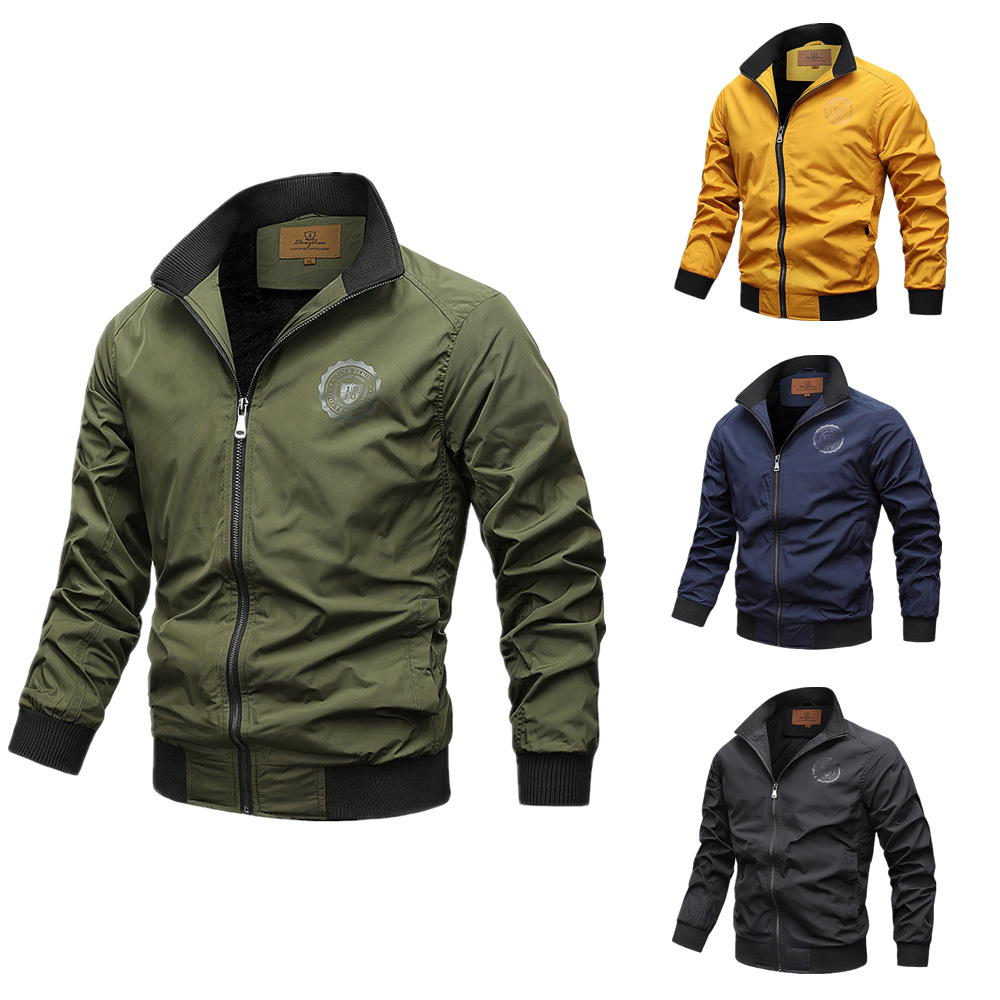 Winter Men&#039;s Baseball Jersey Wholesale Outdoor Men&#039;s Clothing Flight Fleece Jacket Warm Large Size Factory Direct Supply