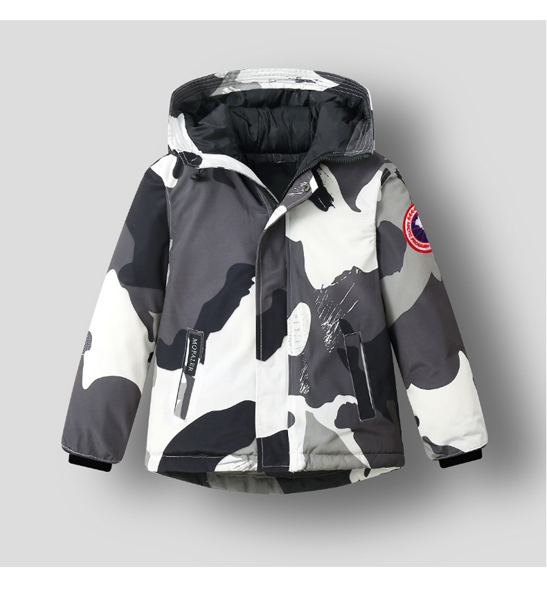 2021 New Children&#039;s down Jacket Boys and Girls Thick Hooded down Cold-Proof Camouflage Jacket Outdoor Fashionable Jacket