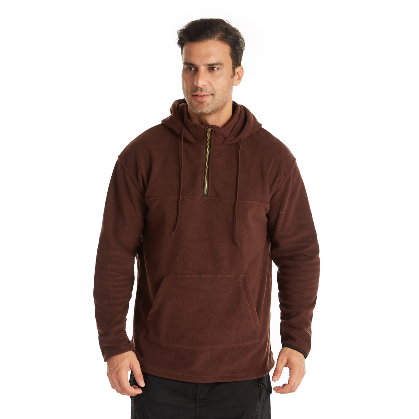 Trade Outdoor Fleece Sweater Polar Fleece Jacket Men&#039;s Thick Warm Hooded Casual Solid Color Sweater Men&#039;s Clothing