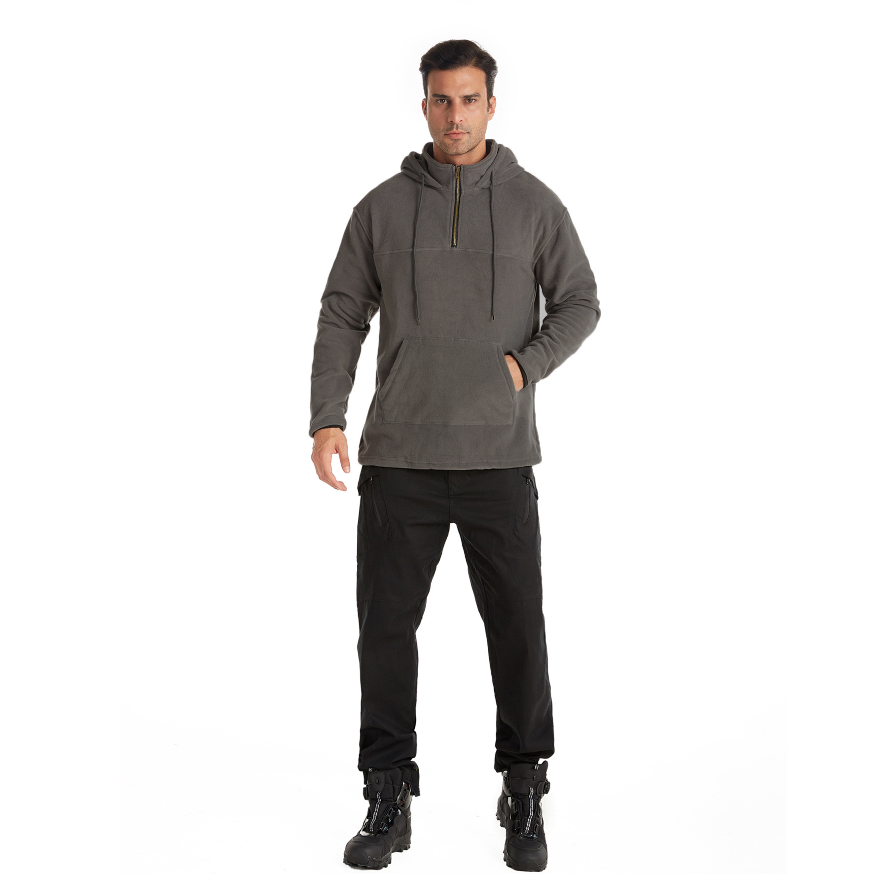 Trade Outdoor Fleece Sweater Polar Fleece Jacket Men's Thick Warm Hooded Casual Solid Color Sweater Men's Clothing Trade Outdoor Fleece Sweater Polar Fleece Jacket Men's Thick Warm Hooded Casual Solid Color Sweater Men's Clothing