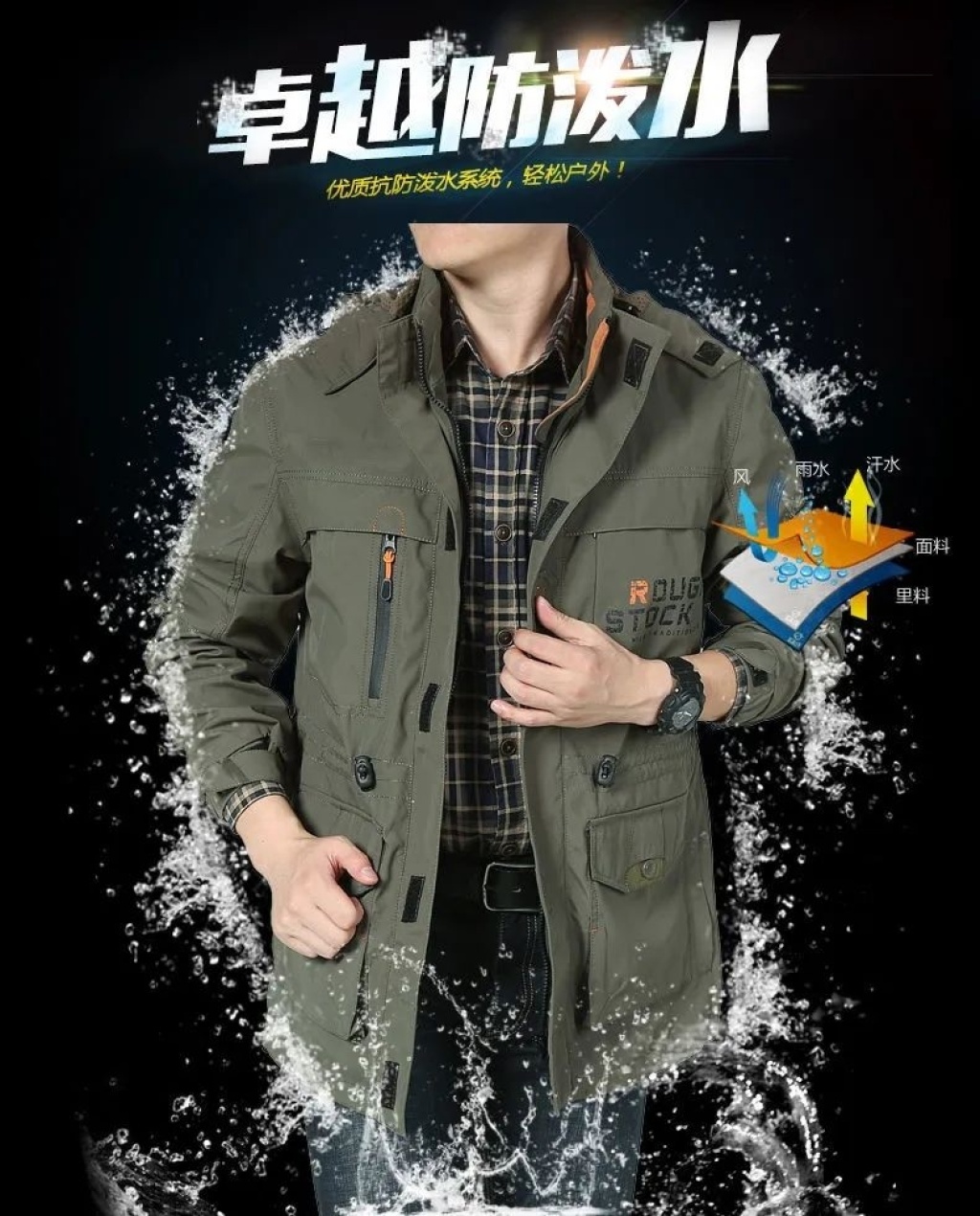 Outdoor Casual Spring and Autumn Thin Men's Assault Jacket Workwear Cotton Coat Men's Trench Coat Mid-Length Large Size Jacket Men's Jacket Outdoor Casual Spring and Autumn Thin Men's Assault Jacket Workwear Cotton Coat Men's Trench Coat Mid-Length Large Size Jacket Men's Jacket