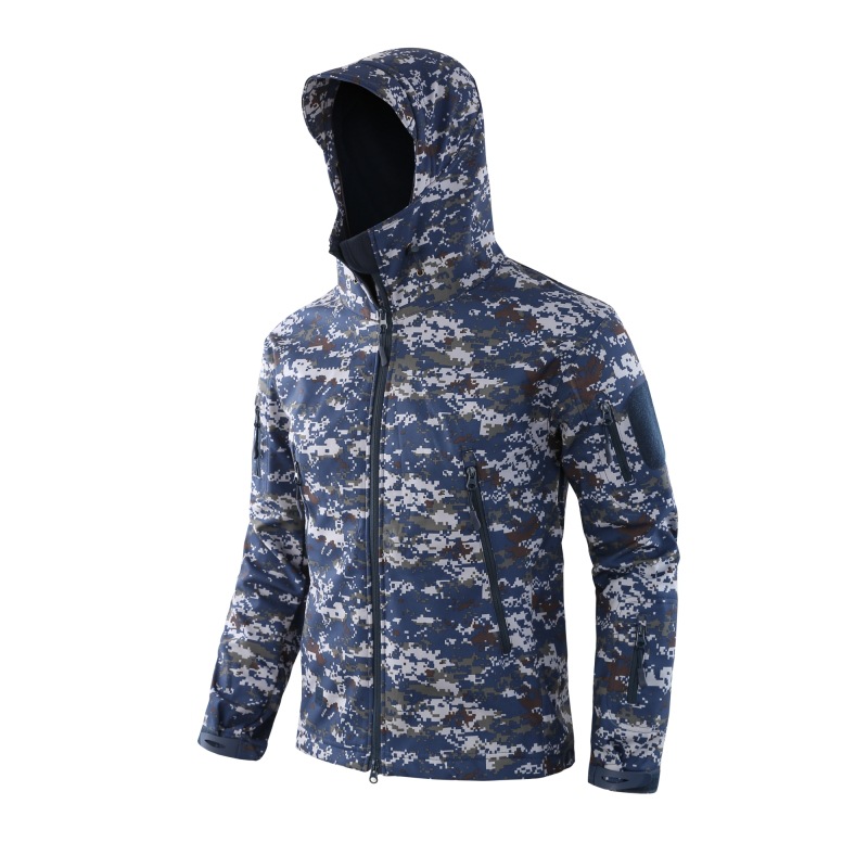 Shark Skin Soft Shell Outdoor Shell Jacket Men's Camouflage Sports Biking Mountain Climbing Ski Suit Men's Shell Jacket Shark Skin Soft Shell Outdoor Shell Jacket Men's Camouflage Sports Biking Mountain Climbing Ski Suit Men's Shell Jacket