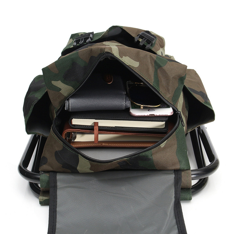 Outdoor Camouflage Folding Chair Fishing Chair Foldable and Portable Chair Fishing Stool Large Capacity Sketch Folding Chair