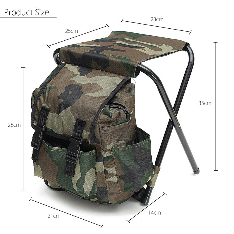 Outdoor Camouflage Folding Chair Fishing Chair Foldable and Portable Chair Fishing Stool Large Capacity Sketch Folding Chair