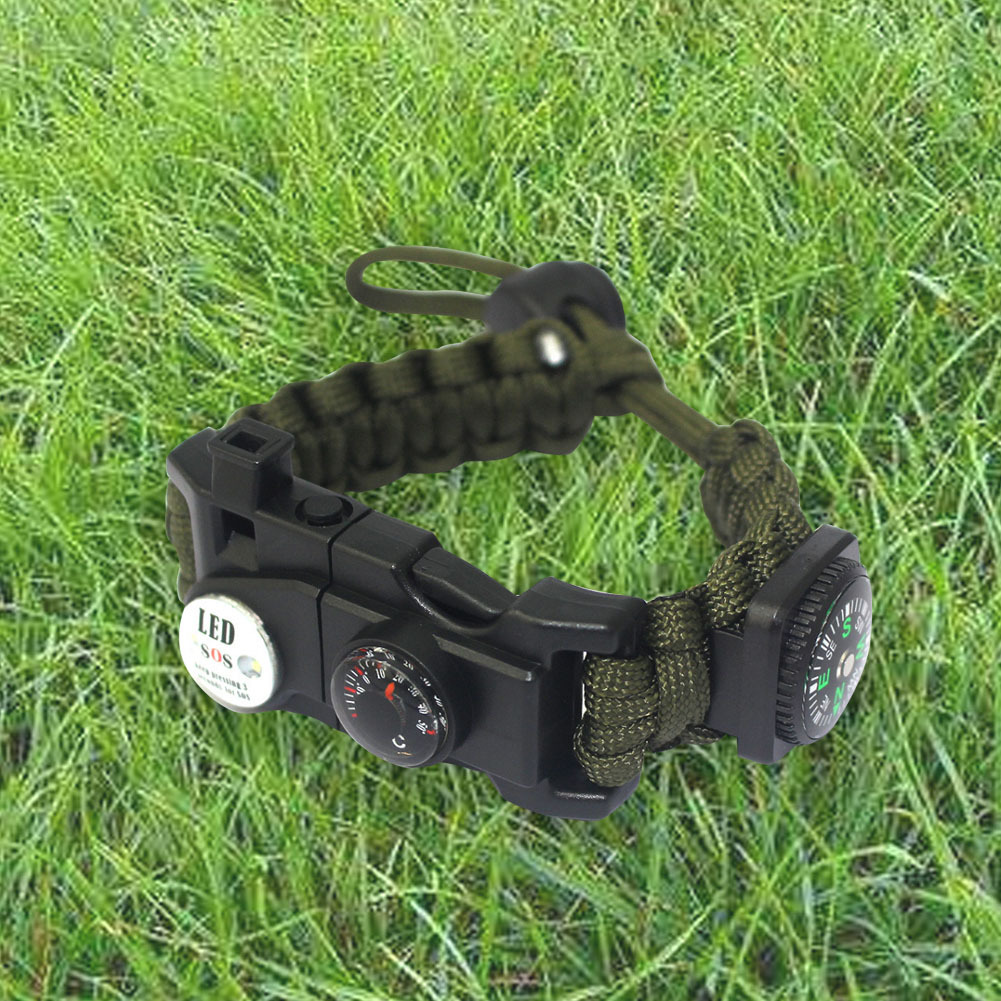 Outdoor Equipment Parachute Cord Woven Multifunctional Survival Bracelet Parachute Cord Survival Compass Bracelet in Stock Wholesale
