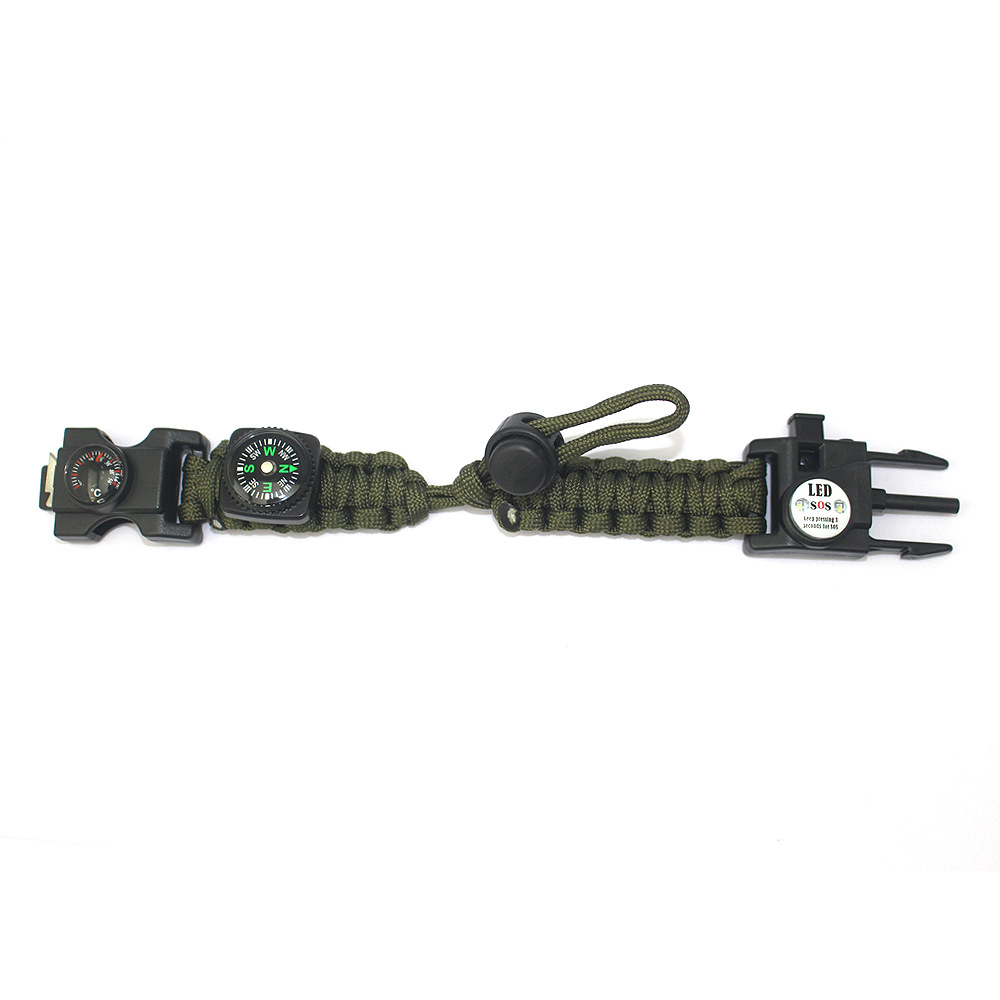 Outdoor Equipment Parachute Cord Woven Multifunctional Survival Bracelet Parachute Cord Survival Compass Bracelet in Stock Wholesale