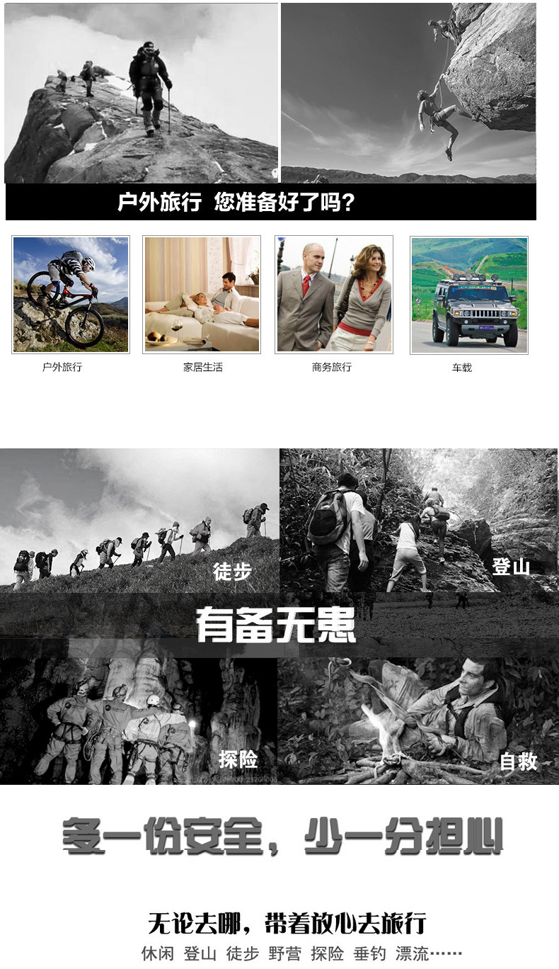 Paracord Bracelet Outdoor Multi-Functional Bracelet Survival Bracelet Seven-Core Umbrella Rope Woven Five-in-One Bracelet Wrist String