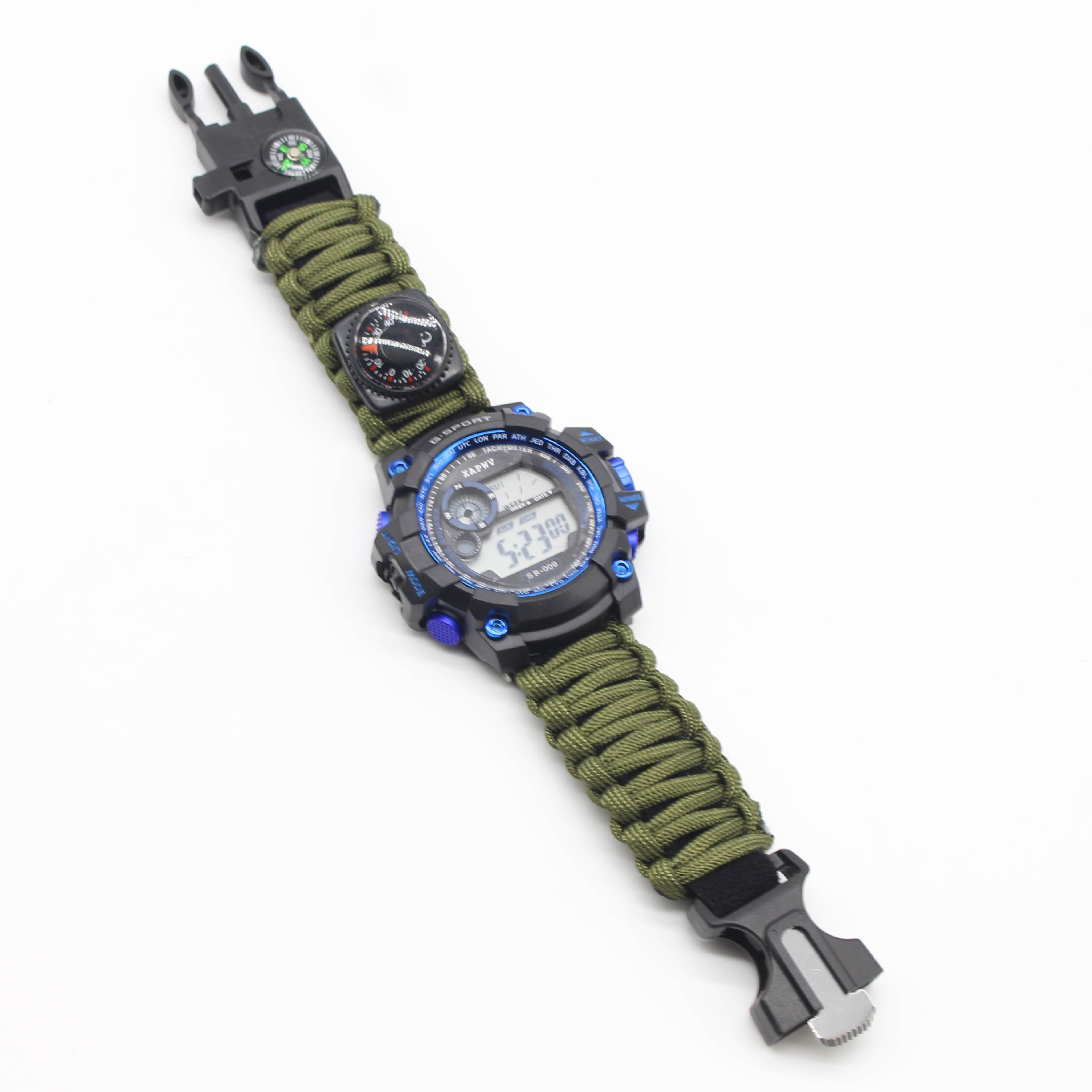 Parachute Cord Waterproof Watch Multifunctional Outdoor Survival Paracord Bracelet Adjustable Outdoor Camping Adventure Bracelet