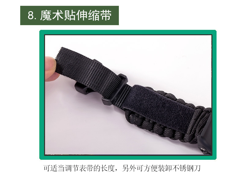 Parachute Cord Waterproof Watch Multifunctional Outdoor Survival Paracord Bracelet Adjustable Outdoor Camping Adventure Bracelet