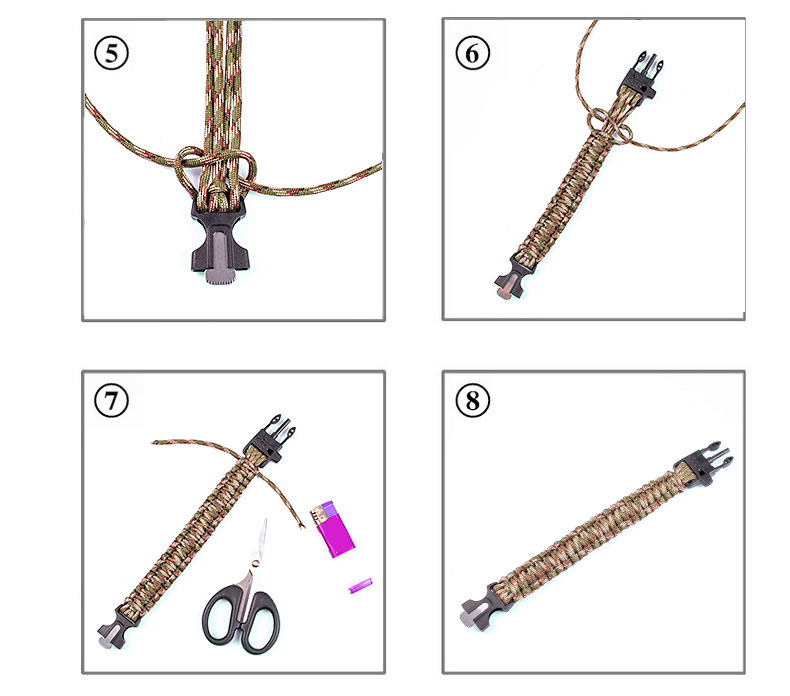 Parachute Cord Waterproof Watch Multifunctional Outdoor Survival Paracord Bracelet Adjustable Outdoor Camping Adventure Bracelet