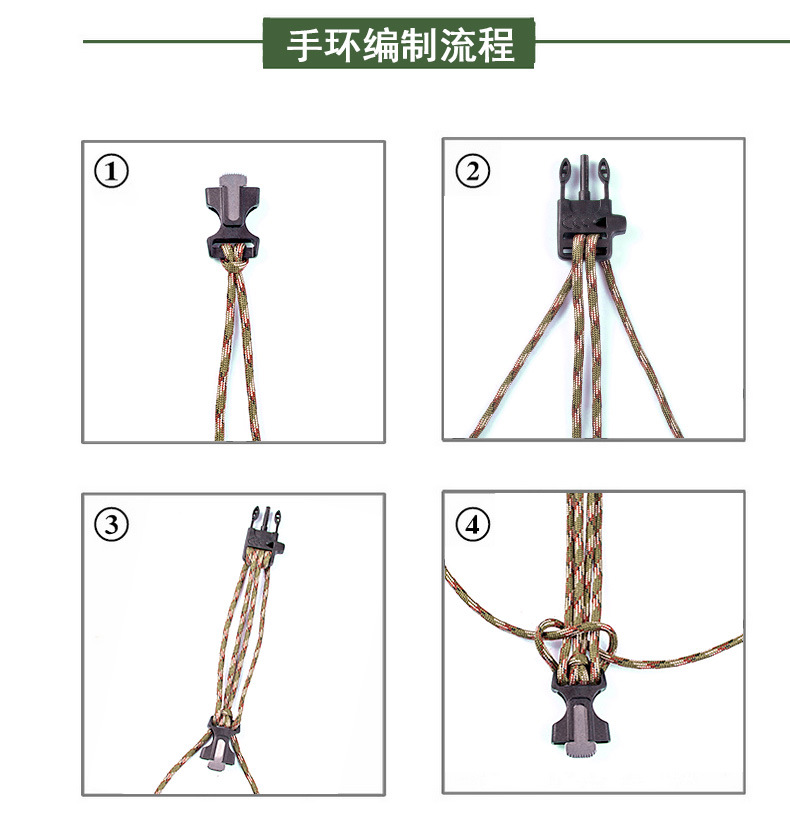 Parachute Cord Waterproof Watch Multifunctional Outdoor Survival Paracord Bracelet Adjustable Outdoor Camping Adventure Bracelet