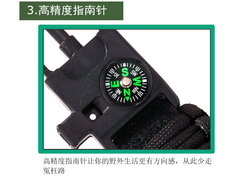 Parachute Cord Waterproof Watch Multifunctional Outdoor Survival Paracord Bracelet Adjustable Outdoor Camping Adventure Bracelet