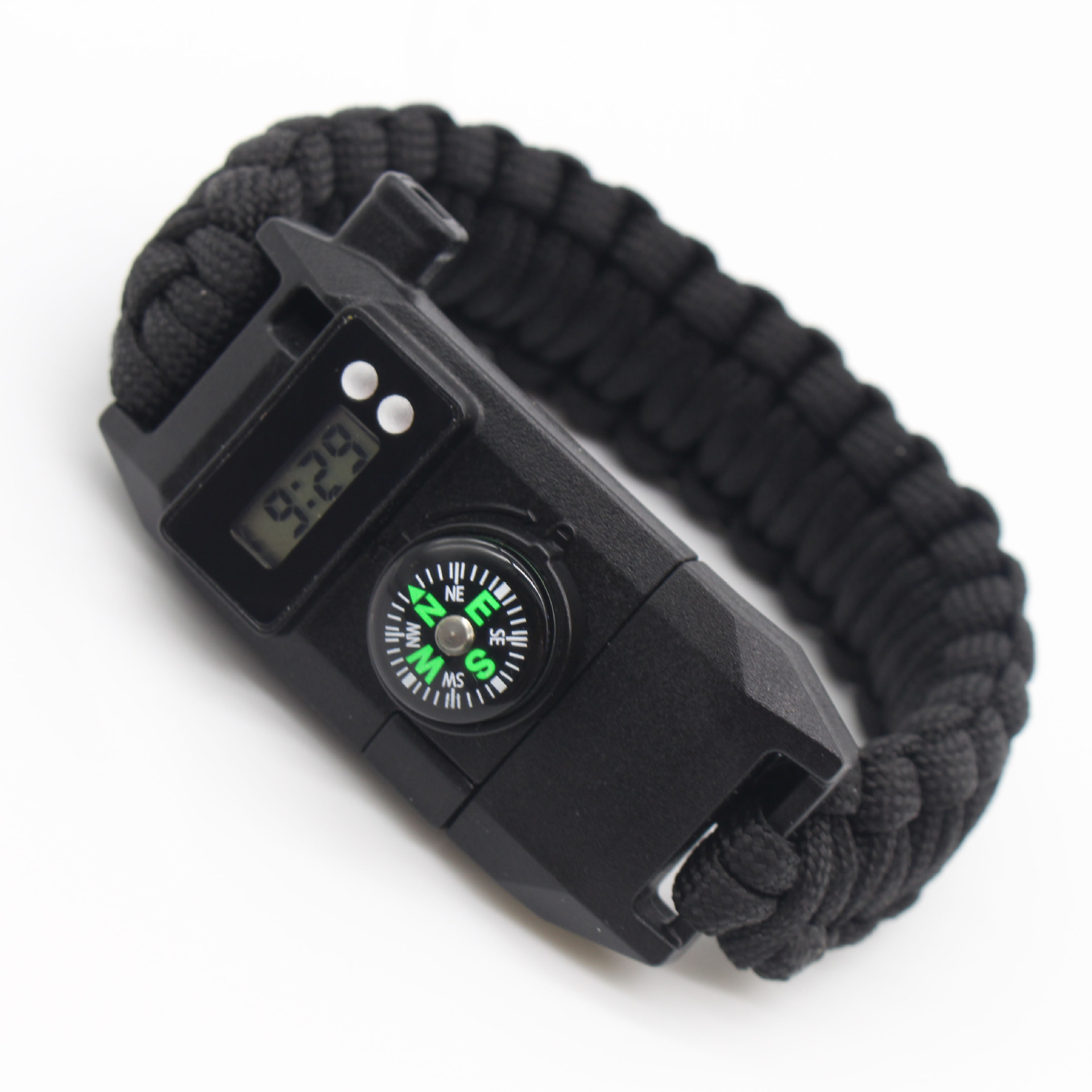 Parachute Cord Woven Survival Firestone Compass Watch Outdoor Multi-Functional Seven-Core Parachute Cord Woven Bracelet Watch