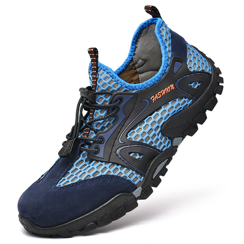 Men&#039;s Shoes Summer Breathable Mesh Hiking Shoes Fashion Wading Shoes Stitching Mesh Casual Travel Shoes Outdoor Stream Trekking Shoes