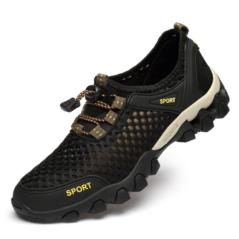 Men&#039;s Shoes 2021 Summer Outdoor Stream Trekking Shoes round Head Hiking Shoes Sports Outdoor Wading Mesh Shoes Travel Shoes Hiking