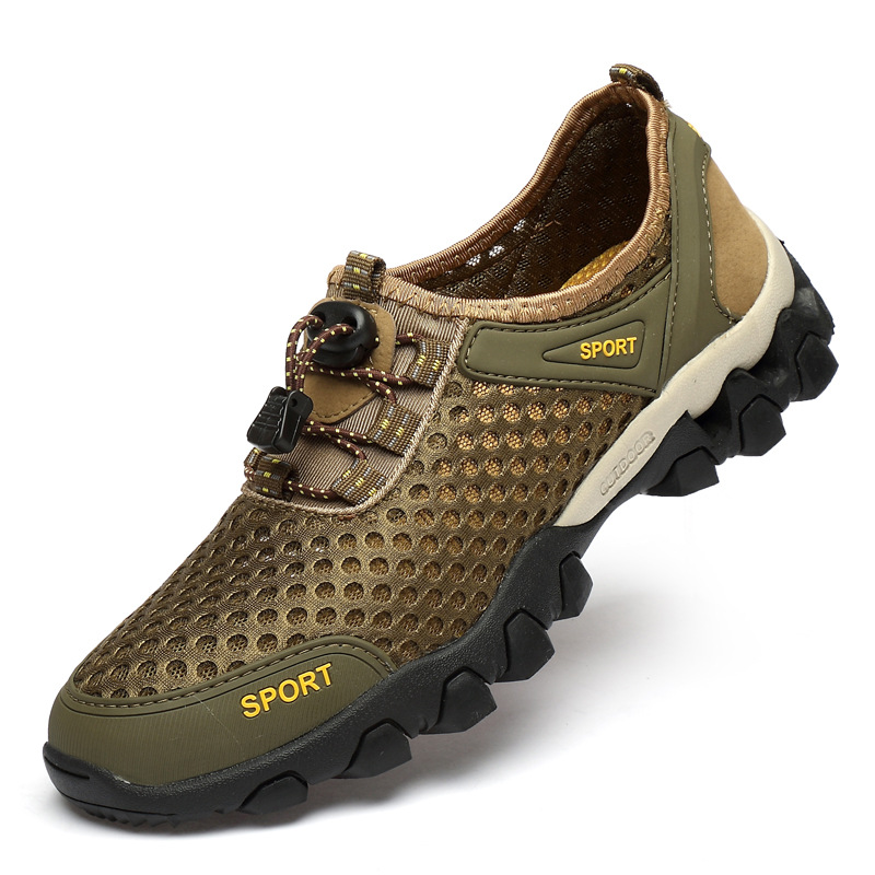 Men&#039;s Shoes 2021 Summer Outdoor Stream Trekking Shoes round Head Hiking Shoes Sports Outdoor Wading Mesh Shoes Travel Shoes Hiking