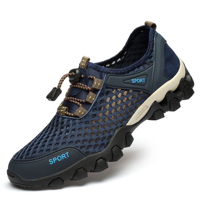 Men&#039;s Shoes 2021 Summer Outdoor Stream Trekking Shoes round Head Hiking Shoes Sports Outdoor Wading Mesh Shoes Travel Shoes Hiking