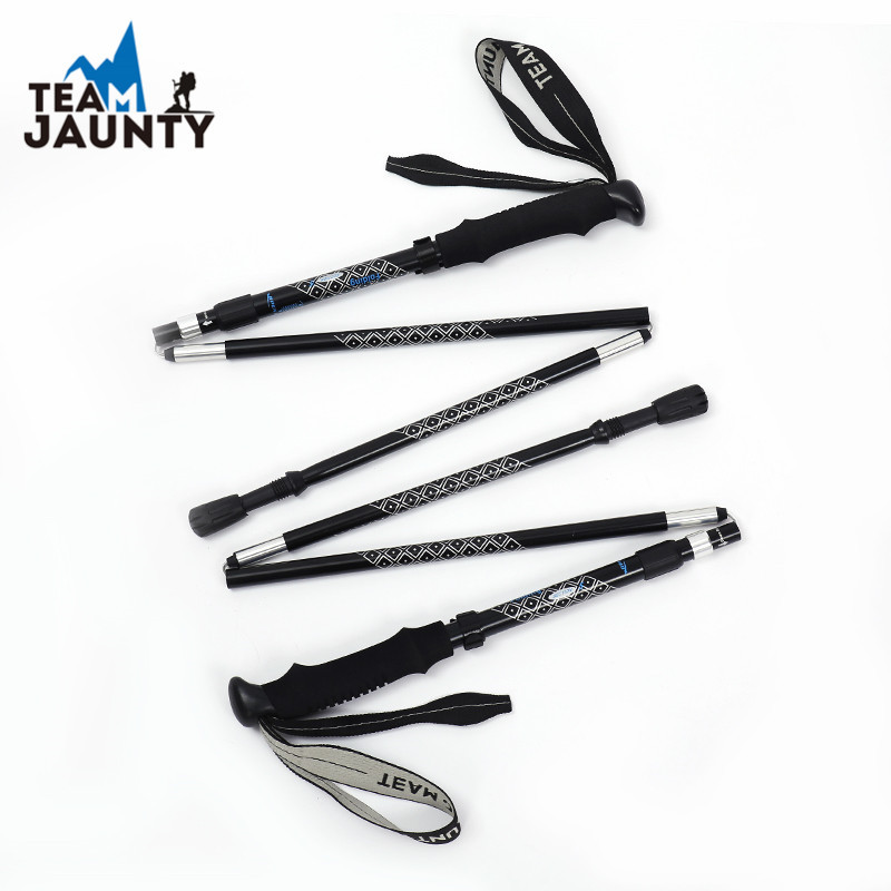 Cross-Border Matching New Aluminum Alloy Five-Section Folding Damping Trekking Pole Inner Lock Telescopic Folding Walking Stick Crutch Cross-Border Matching New Aluminum Alloy Five-Section Folding Damping Trekking Pole Inner Lock Telescopic Folding Walking Stick Crutch