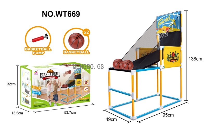 Cross-Border Hot Sale Vertical Shooting Machine Points Basketball Stand Game Machine Parent-Child Outdoor Indoor Ball Toys for Sports