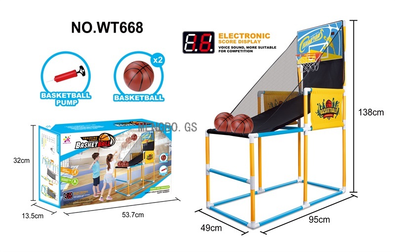 Cross-Border Hot Sale Vertical Shooting Machine Points Basketball Stand Game Machine Parent-Child Outdoor Indoor Ball Toys for Sports