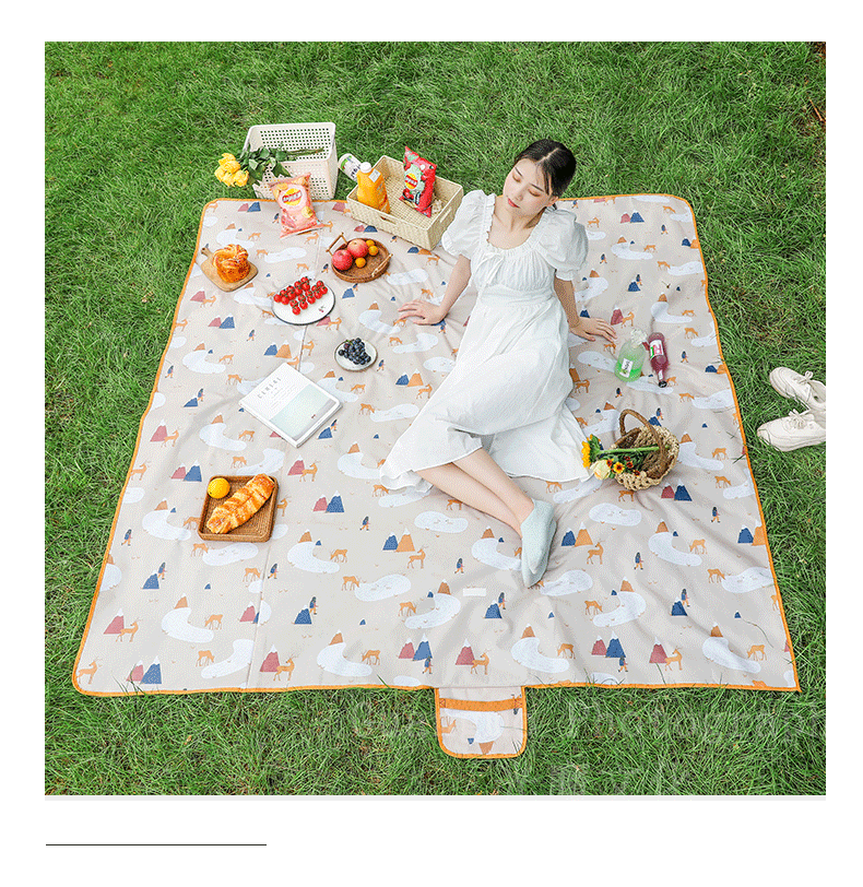Collection Outdoor Picnic Mat Parent-Child Spring Outing Picnic Blanket Thickened Oxford Cloth Moisture Proof Pad Picnic Tent Floor Mat Portable